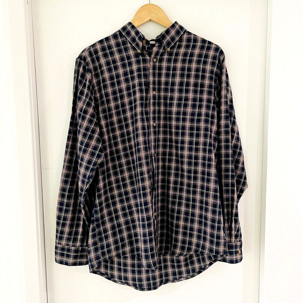 Ralph Lauren Chaps Mens M Long Sleeve Casual Button Up Shirt Custom Fit Plaid